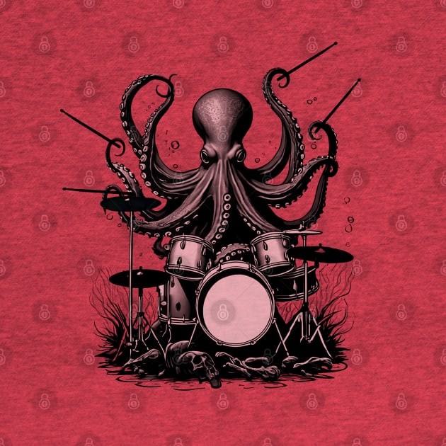 Drummer Octopus by dnacreativedesign